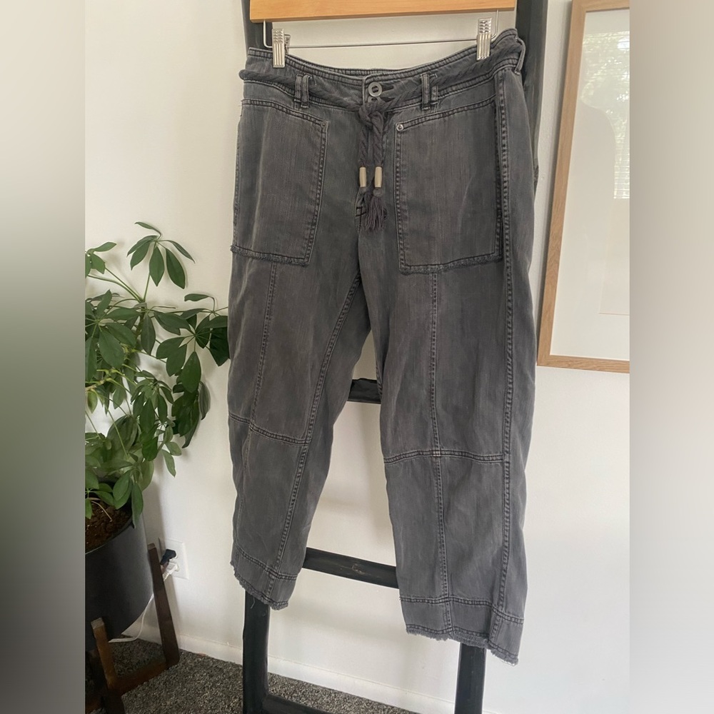 Anthropologie Gray Cropped Pants Size 28